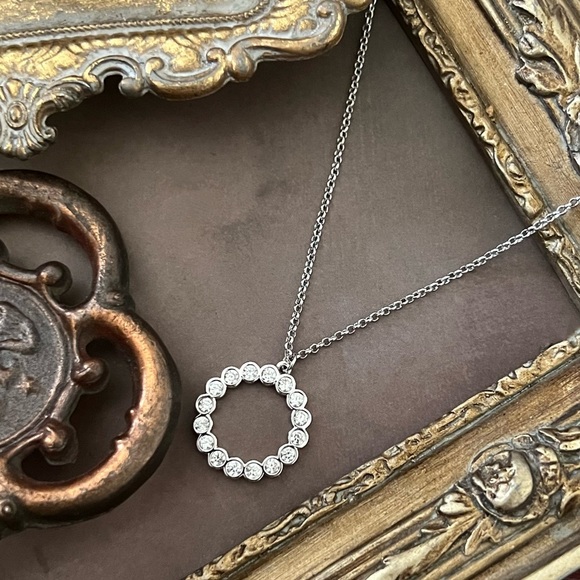 KATE SPADE • Full Circle Silver Crystal Pendant Necklace - Picture 5 of 5